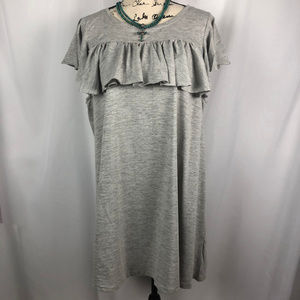 ❗️LAST ONE❗️PLUS Gray Ruffled Tshirt Dress
